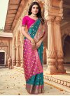 Woven Work Rose Pink and Teal Traditional Designer Saree - 1