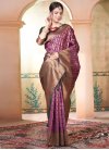 Bottle Green and Purple Kanjivaram Silk Designer Contemporary Style Saree - 1