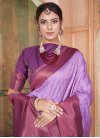 Purple and Violet Kanjivaram Silk Designer Contemporary Saree For Ceremonial - 1