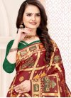Green and Maroon Designer Contemporary Style Saree For Ceremonial - 1