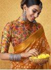 Cotton Satin Designer Contemporary Style Saree For Casual - 2