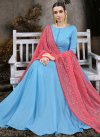 Cotton Silk Embroidered Work Readymade Classic Gown - 1