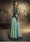 Art Silk Embroidered Work Jacket Style Long Length Suit - 2