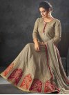 Raw Silk Embroidered Work Floor Length Anarkali Salwar Suit - 1