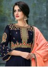 Embroidered Work Satin Georgette Long Length Anarkali Salwar Suit - 1