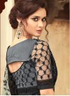 Grey and Olive Embroidered Work Classic Designer Saree - 2