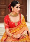 Orange and Red Silk Designer Traditional Saree - 1