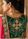 Green And Rose Pink Embroidered Work Traditional Designer Saree - 1