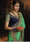 Black and Green Satin Silk Half N Half Designer Saree - 2