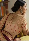 Beige and Coffee Brown Designer Contemporary Style Saree For Festival - 2