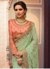 Embroidered Work Faux Georgette Designer Contemporary Saree For Festival - 2