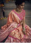 Peach and Pink Trendy Saree - 1