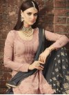 Faux Georgette Grey and Peach Embroidered Work Designer Palazzo Suit - 2