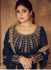 Shamita Shetty Faux Georgette Embroidered Work Long Length Designer Anarkali Suit - 1