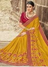 Gold and Red Satin Silk Traditional Designer Saree - 1