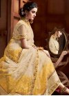 Cream and Yellow Designer Contemporary Saree - 1
