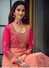 Peach and Rose Pink Floor Length Anarkali Suit - 1