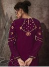 Embroidered Work Faux Georgette Floor Length Anarkali Salwar Suit - 1