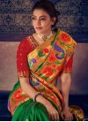 Green and Red Kajal Aggarwal Art Silk Trendy Classic Saree - 2