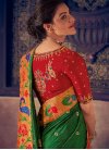 Green and Red Kajal Aggarwal Art Silk Trendy Classic Saree - 1