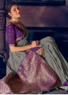 Grey and Purple Kajal Aggarwal Traditional Designer Saree - 2