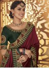 Bottle Green and Maroon Traditional Designer Saree - 1