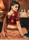 Satin Silk Embroidered Work Designer Contemporary Style Saree - 1