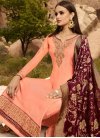 Satin Georgette Pant Style Pakistani Salwar Suit For Festival - 1