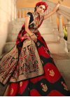 Black and Red Banarasi Silk Traditional Designer Saree - 1