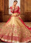 Cream and Rose Pink Embroidered Work Floor Length Anarkali Salwar Suit - 2