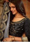Black and Grey Embroidered Work Classic Saree - 1