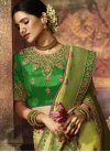 Beads Work Aloe Veera Green and Green Trendy Classic Saree - 2