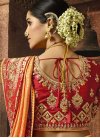 Orange and Red Traditional Saree - 2