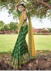 Banarasi Silk Green and Yellow Half N Half Trendy Saree For Bridal - 1