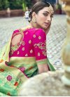 Mint Green and Rose Pink Trendy Classic Saree For Festival - 1