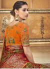 Banarasi Silk Maroon and Orange Traditional Designer Saree - 1