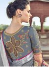 Embroidered Work Satin Silk Traditional Designer Saree - 2