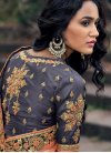 Banarasi Silk Designer Half N Half Saree For Festival - 1