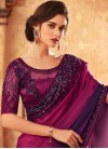 Magenta and Purple Embroidered Work Contemporary Style Saree - 1