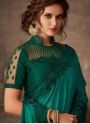 Embroidered Work Sea Green and Teal Trendy Designer Saree - 2
