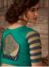 Blue and Sea Green Embroidered Work Classic Saree - 1