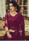 Magenta and Maroon Embroidered Work Designer Traditional Saree - 1