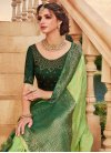 Art Silk Green and Mint Green Trendy Classic Saree - 1