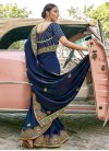 Embroidered Work Satin Silk Designer Traditional Saree - 1
