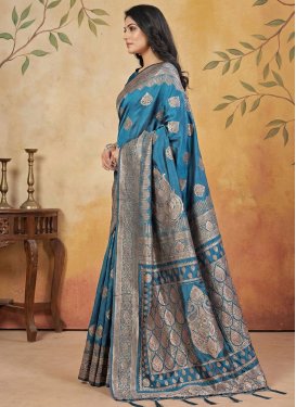 Woven Work Trendy Saree For Casual in Light Blue