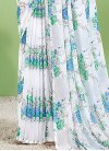 Blue and Off White Trendy Classic Saree For Casual - 1