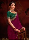 Vichitra Silk Designer Contemporary Style Saree For Ceremonial - 1