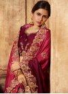 Maroon and Red Trendy Classic Saree For Bridal - 1