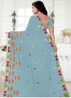 Embroidered Work Faux Georgette Contemporary Style Saree - 2