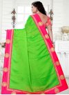 Hot Pink and Mint Green Lace Work Trendy Classic Saree - 2